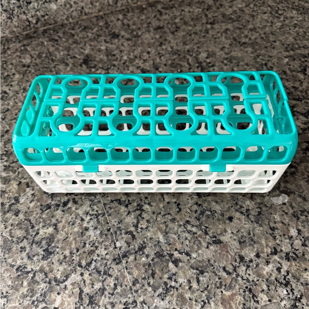 Turquoise and White Storage Basket NWOT